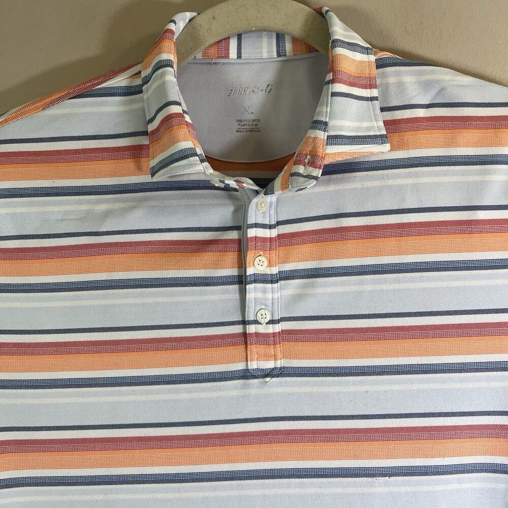 Johnnie-O Mens XL Smith Prep-Formance Jersey Polo Golf Casual Stretch